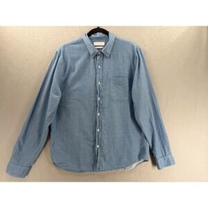 Lucky Brand Shirt Mens M Blue San Gabriel Long Sleeve 1 Pocket Chambray Western